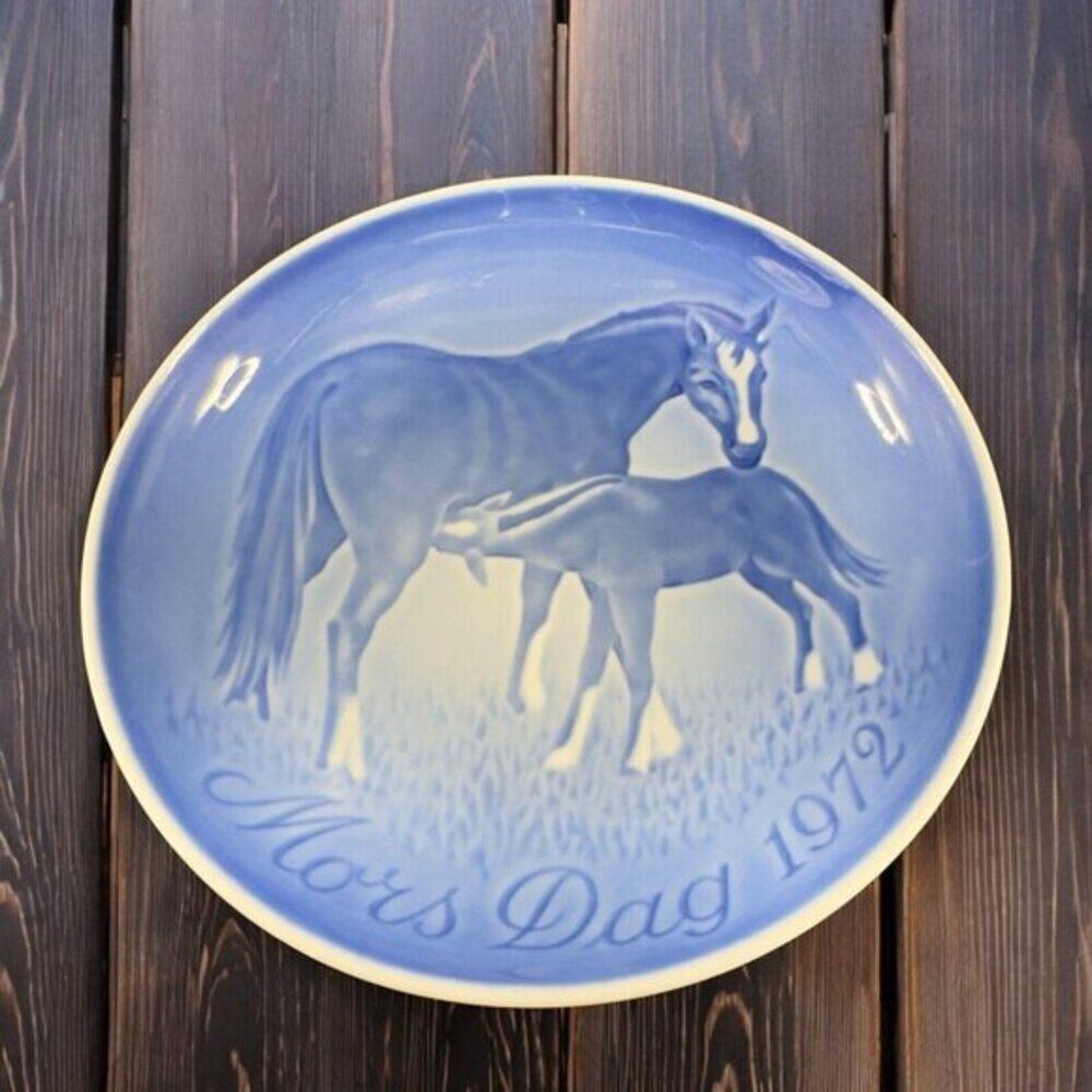 1972 Bing & Grondahl Plate‎ Mothers Day Horse Mors Dag Denmark Dish Plate Round